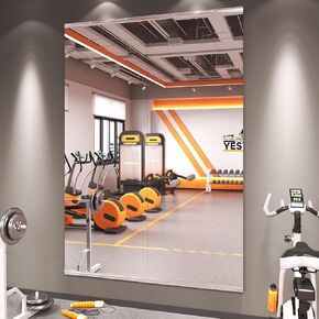 Amorho Home Gym Mirror, 48''x24''(Each)-3PCS Tempered Glass for Wall, Full Body Mirror for Yoga Studios, Dance Rooms, Garage Gyms.