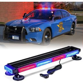 Xprite 26 "LED LED Strobe Rrofe -Rrowing Light Light ، مصابيح سلامة منارة مزدوجة الجانبية مع مركبات الطوارئ سيارات الإطفاء الشاحنات الأمن المروري الأبيض والأحمر