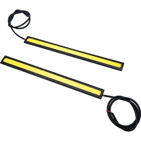 DRL Daytime Running Lights Car COB LEDs Strip Fog Lights 12V High Power Waterproof Flexible Driving Fog Lights with Self-Adhesive Tape Universal for 12V Car Vehicle(Pack of 2)
