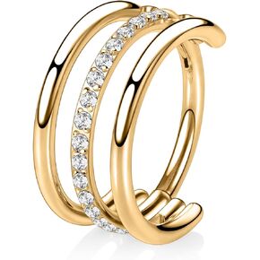 FUNLMO 316L Surgical Steel Conch Helix Piercing Jewelry Cartilage Hoop Earring Septum Ring Nose Ring Rook Lobe Daith Tragus Piercing Jewelry 16G Double/Triple Hoop