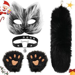 قناع Jzyjhcai Therian ومجموعة الذيل ، مجموعة ذيل ثيريان ، Faux Fur ،