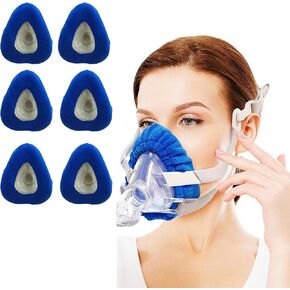 6 Pack Mask Liners Compatible with Medium Size CPAP Full Face Mask,Comfort Reusable Cushion Mask Covers,Absorbs Facial Oils and Moisture Improve The Comfort of Wearing The Mask (Medium Size)