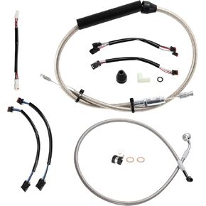 MoKitDora Softail Handlebar Cable Kit Brake Line Clutch Cable Electronic Throttle CAN-Bus Turn Signal Wiring Harness for 2018-2024 Harley Models with ABS 12" Handlebar, Chrome