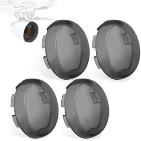 Turn Signal Lens Kit,Front/Rear Bullet Turn Signal Light Replacement Lenses Covers for Harley Sportster 883 1200/Touring Road King Electra Glide Street Glide/Softail/Dyna/V-Rod,Smoke,4 PCS