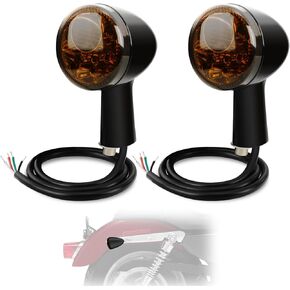 طقم إشارة الدوران الخلفي LED ، مؤشر ضوء الفرامل/ضوء الجري/الاتجاه ل Harley Davidson XL883 XL1200 Sportster 1992 ، Amber Light W/Red/Orange/Smoke ، Gloss Black Bullet.