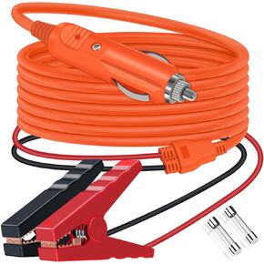 Car Charging Cable for Jackery Portable Power Station, 14AWG Cigarette Lighter Plug to Alligator Battery Clamps Car Battery Charger, 12V Automobile Lead-Acid Battery Charging Cord