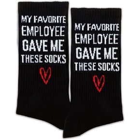 My Favorite Employee Gave Me These Socks, Funny Gifts from Employee, Cool Gifts for Boss, Novelty Socks, Favors for Birthday, Labor Day, Thanksgiving, Christmas, etc. (116)
