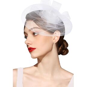 قبعات kidukso fascinator شبكية أغطية رأس زهرة ، قبعات ديربي مع عصابة رأس ومقطع لحفل كوكتيل حفلة الشاي