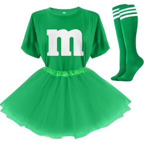 Letter M Halloween Costumes Tutu Skirts,Women Team Group T-Shirt,Candy Costume for Halloween Christmas in Kuwait