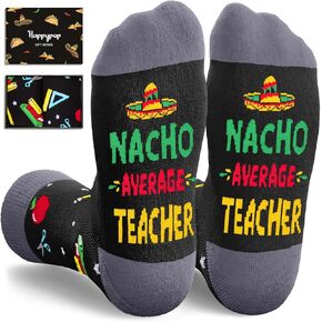HAPPYPOP Teacher Appreciation Gifts Ideas - Funny Teacher Socks for Male Female Teachers, Christmas Valentines Day Gifts for Teachers