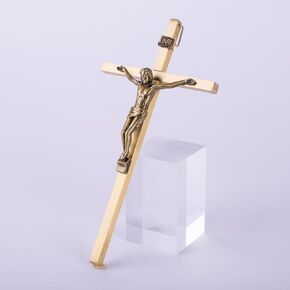 Beadaura Metal Crucifix Wall Cross ، Gold Gold Catholic Jesus Cross Prendant for Decor