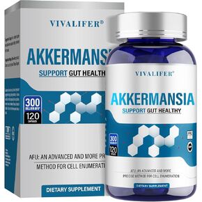 300 Billion AFU Akkermansia Probiotic Supplement - 120 Capsules 2 Month Supply Supports Digestive, Immune & Overall Health - Increases GLP-1 Production - for Men & Women