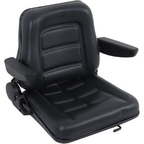 GXYWADY Universal Fold Down Adjustable Angle Back Forklift Seat Replacement for Tractor Excavator Skid Loader Backhoe Dozer Telehandler