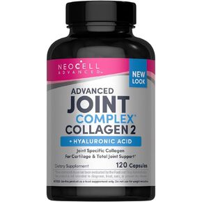 NeoCell Advanced Joint Collagen Complex Supplement | 120 Capsules | Type II and Hyaluronic Acid | for Men and Women