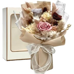 Eightown Preserved Purple Rose Bouquet for Birthday - Preserved Flowers for Delivery Prime - Forever Roses Bouquet - Bouquets Buchones - Real Flowers Love Gift for Her (Purple)