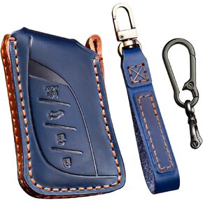 2018-2025 Leather Key Fob Cover, Compatible with Lexus ES LS LC RX NX LX TX GX Series etc, No Screw Design Key Holder Protector (Black)