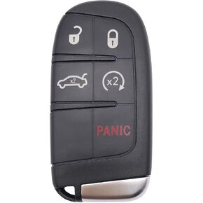 5 Buttons Replacement Key Fob Cover Case fit for Dodge Charger Challenger Dart Durango Jeep Grand Cherokee Chrysler 300C Keyless Entry Key Fob