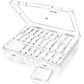 THYSSEN Bead Organizers,30Pcs Plastic Mini Clear Storage Cases with 1pcs Hinged Lid Rectangle Case,Bead Containers Transparent Boxes,for Jewelry Beading Crafts Screws Small Parts of Storage