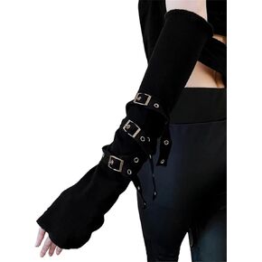TOMETO STAR Goth Arm Warmers Women Punk Grunge Y2k Harajuku Rave Emo Japanese