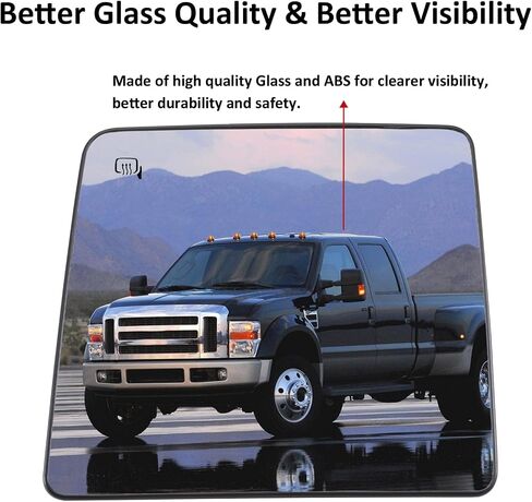 استبدال مرآة الجانب الأيمن للركاب لسيارة Ford F250 F350 F450 F550 2008-2016، F150 PICKUP TRUCK 2013 2014، F650 F750 PICKUP TRUCK 2016-2019، زجاج مرايا الرؤية الخلفية مع تسخين الطاقة in Saudi Arabia