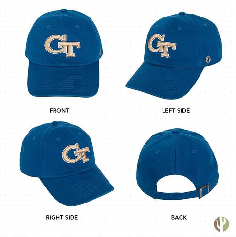 Desert Cactus Georgia Tech University Baseball Hat Yellow Jackets GT Institute of Technology Brimmed Embroirderd Hats Cap Adjustable Cloth Strap Adult (Style C1) in Saudi Arabia