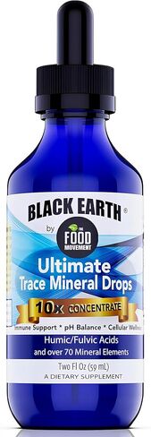 Black Earth Ultimate Trace Minerals 10x Strength, Fulvic Acid & Humic Acid, Non GMO Vegan Dropper, 1 Ounce - Ideal Supplement for Athletes in Saudi Arabia