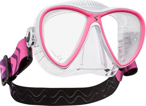 Scubapro Synergy Twin Mask with Comfort Strap - Black/Silver - Black Silicone - Mirrored Lens in Saudi Arabia