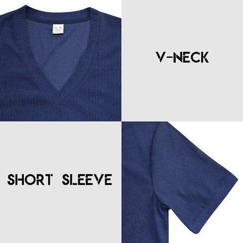 Mens T Shirts Summer Short Sleeve V Neck T-Shirt Casual Corduroy Shirt Fitted Tee Shirt in Saudi Arabia