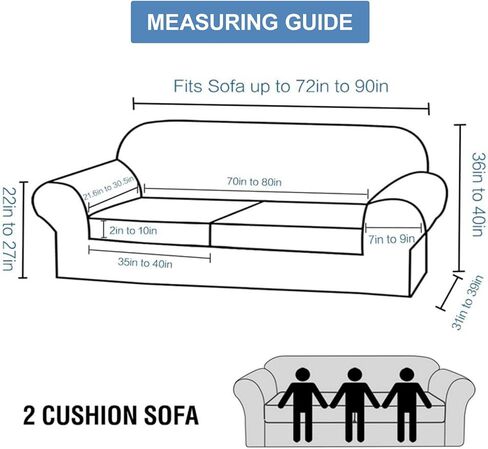 CUCRAF T Cushion Sofa Cover 4 Piece Slipcovers, Soft Thick Velvet Couch Cover for Living Room, Washable High Stretch Furniture Protector with 3 Cushion Slipcover, (Sofa, Ivory) in Saudi Arabia
