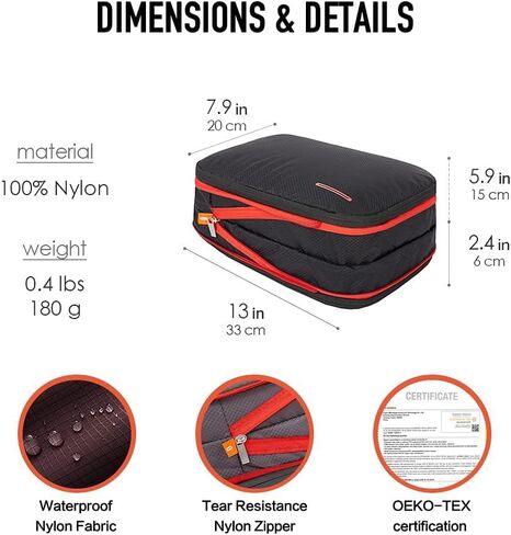 BeeNesting Waterproof Compression Packing Cubes 5/6/8 sets, Large Travel Packing organizers for Carry on Luggage, 2 Sides Expandable Storage Bags in Kuwait
