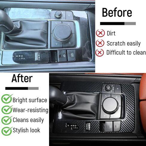 Fit for Mazda CX50 2023 2024 2025 Accessories, Carbon Fiber Gear Shift Box Panel Car Center Console Cover Gear Panel Gear Shift Knob Cover Trims Frame Protection for CX 50 Interior 2026 in Kuwait