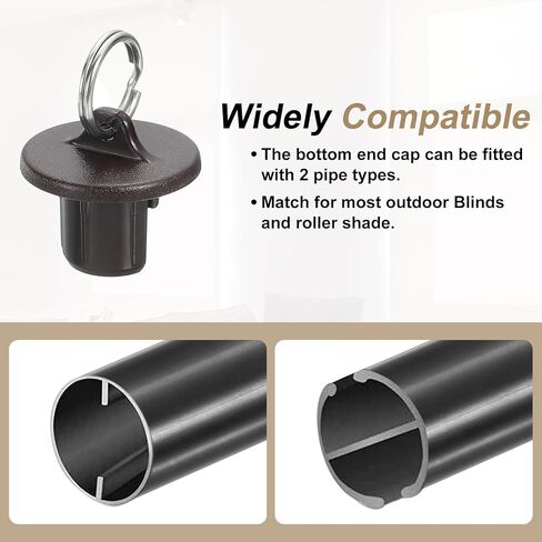 غطاء رأس الأسطوانة uxcell 8pcs ، غطاء نهاية شمس مع حلقة سحب من الفولاذ المقاوم للصدأ ، بديل بديل عالمي للمصارف الداخلية في الهواء الطلق ، القهوة in Kuwait