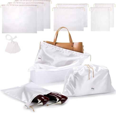 Ewen 7pcs أكياس الغبار لحقائب اليد ، حقيبة غلاف غبار الساتان ، 2pack 11.8x15.7in حقيبة غبار للأحذية ، 2pcs 19.6x15.7in التخزين ، حزمة 3 23.6x19 in Kuwait
