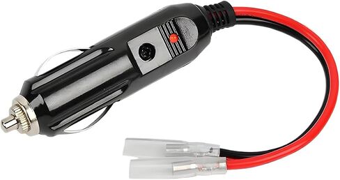 12V Fused Cigarette Lighter Male Plug Adapter with Leads, Car Cigarette Lighter Plug Connector Replacement with 16AWG Extension Cable & LED Light, Cigarette Lighter Socket Cord with 15A Fuse (1PC) in Saudi Arabia