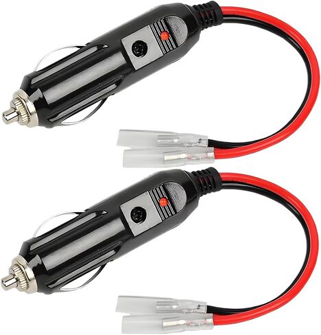 12V Fused Cigarette Lighter Male Plug Adapter with Leads, Car Cigarette Lighter Plug Connector Replacement with 16AWG Extension Cable & LED Light, Cigarette Lighter Socket Cord with 15A Fuse (1PC) in Saudi Arabia