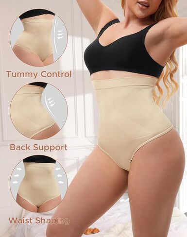 INNERSY Tummy Control Thong Shapewear Panties for Women High Waisted Seamless Body Shaper Underwear in Saudi Arabia