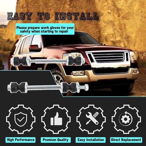 K700432 2 Pcs Front Stabilizer Sway Bar End Links Compatible With 2007-2016 Chevrolet Silverado Suburban 1500 Avalanche Tahoe GMC Sierra 1500 Yukon Cadillac Escalade Replaces 25918049 in Saudi Arabia