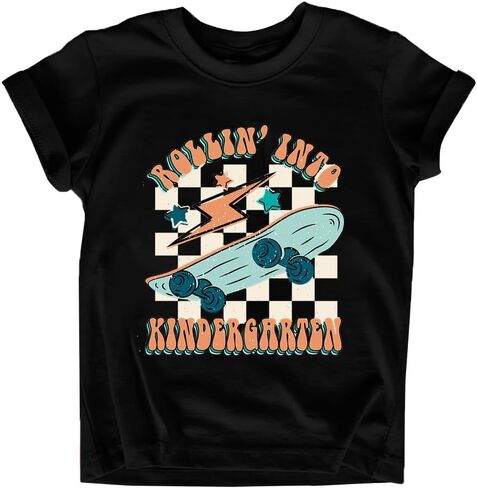 Rollin Into Kindergarten Shirt Boys Girls First Day of Kindergarten T Shirts Little Kids Tee Top in Saudi Arabia