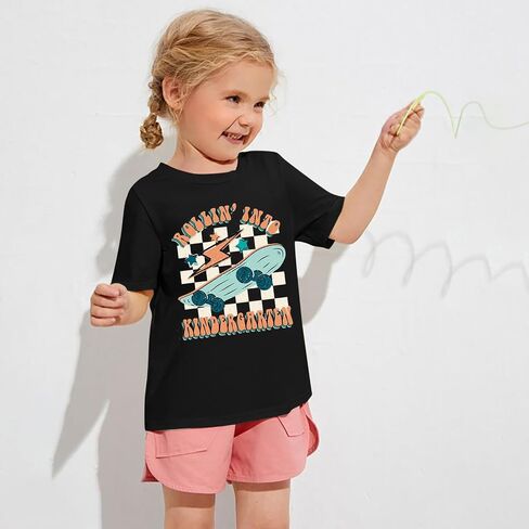 Rollin Into Kindergarten Shirt Boys Girls First Day of Kindergarten T Shirts Little Kids Tee Top in Saudi Arabia