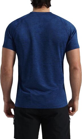 Pioneer Camp Mens Mensure Wicking Running Shirt Performance Thratic Thirts UPF 50+ قصيرة الأكمام من قمم الصالة الرياضية النشطة in Kuwait
