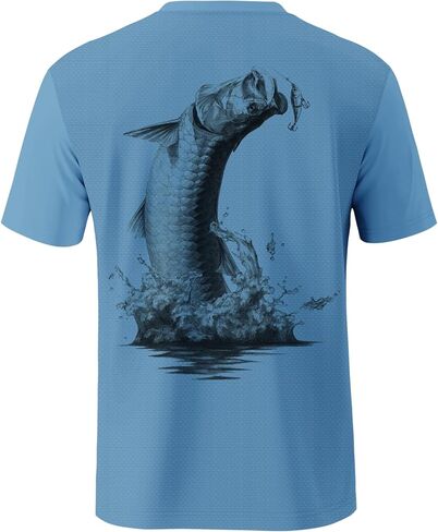 Palmyth Mens Fishing Shirts UPF 50+ Sun Protection Short Sleeve UV T-Shirts Breathable Quick-Dry in Kuwait