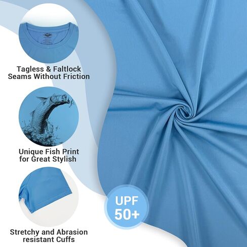 Palmyth Mens Fishing Shirts UPF 50+ Sun Protection Short Sleeve UV T-Shirts Breathable Quick-Dry in Kuwait