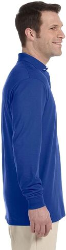 Jerzees Men's Long Sleeve Polo Shirts, Cotton Blend, Two Button Closure, Regular Fit, Sizes S-2x in Saudi Arabia