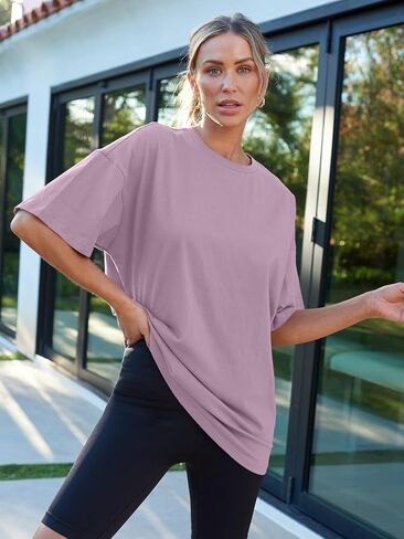 Outomet Womens Excertize Terts تمرين بالإضافة إلى حجم قصير الأكمام قمم قصيرة غير رسمية Tees Summer Endery Trendy 2025 in Kuwait