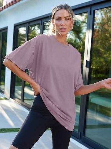Outomet Womens Excertize Terts تمرين بالإضافة إلى حجم قصير الأكمام قمم قصيرة غير رسمية Tees Summer Endery Trendy 2025 in Kuwait
