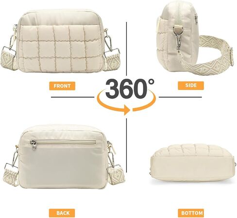 Herald Small Puffer Crossbody Bags for Women, Lightweight Nylon Quilted Shoulder Purse Handbag with Multiple Pockets in Kuwait