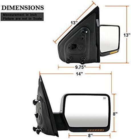 AKKON - For 2004 2005 2006 Ford F150 Power Heated Driver Left Side Mirror w/Build-in LED Signal Replacement in Kuwait