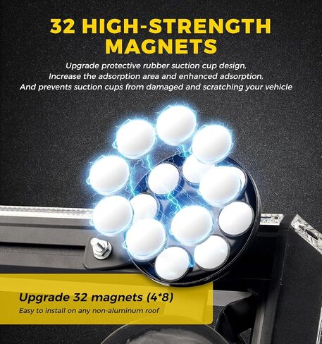 Xprite 34 inch 270 LED Rooftop Emergency Strobe Light Bar Heavy-Duty Flashing Warning Lights w/Adjustable Mounting Brackets, for Construction Vehicles Towing Work Trucks Plows Pickup - Amber in Saudi Arabia
