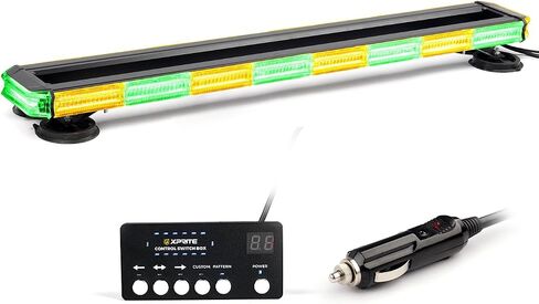 Xprite 34 inch 270 LED Rooftop Emergency Strobe Light Bar Heavy-Duty Flashing Warning Lights w/Adjustable Mounting Brackets, for Construction Vehicles Towing Work Trucks Plows Pickup - Amber in Saudi Arabia