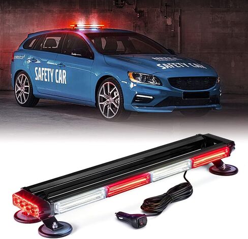 Xprite 26 "LED LED Strobe Rrofe -Rrowing Light Light ، مصابيح سلامة منارة مزدوجة الجانبية مع مركبات الطوارئ سيارات الإطفاء الشاحنات الأمن المروري الأبيض والأحمر in Kuwait
